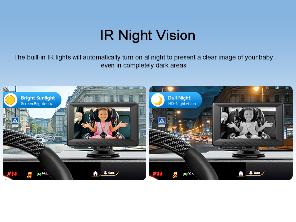 The built-in IR lights will automatically turn on at night to a clear image even in dark areas.6