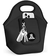 Sports rabbit Neoprene Insulated Lunch Bag for Women - Front Pocket for Phone&amp;Keys - Reusable, Fo...