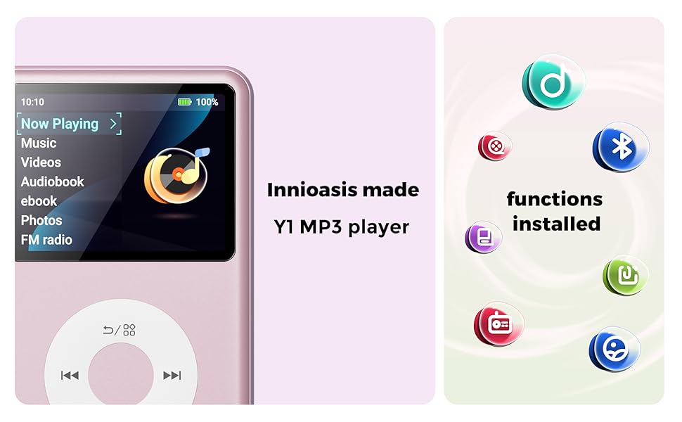 mp3 player with bluetooth digital music mp3 player ebook innioasis y1 andorid mp3 portable mini