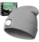 DETDLIB Gifts for Men ,Beanie Hat with Light,Stocking Stuffers for Men Dad Husband,Unisex USB Rec...