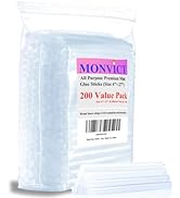 Mini Hot Glue Gun Sticks, 200 Pack MONVICT Glue Sticks with 4" Long 0.27” Diameter, Craft Hot Glu...