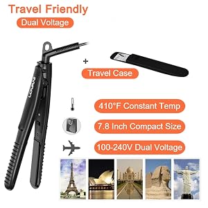 dual voltage 110v 220v worldwide voltage travel mini hair flat iron for europe japan uk travel