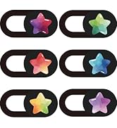 PRESSINART 6Pcs 6 Styles Laptop Camera Cover Star 0.03 Inch Ultra Thin Webcam Cover Slider for Mi...