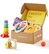 Tiny Land Montessori Toy Set for Babies 6-9 Months - 4-in-1 Wooden Learning Toys with Object Perm...