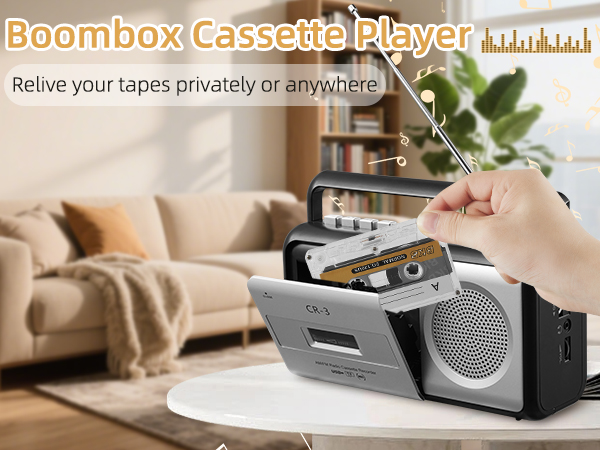  Portable Cassette Player Boombox