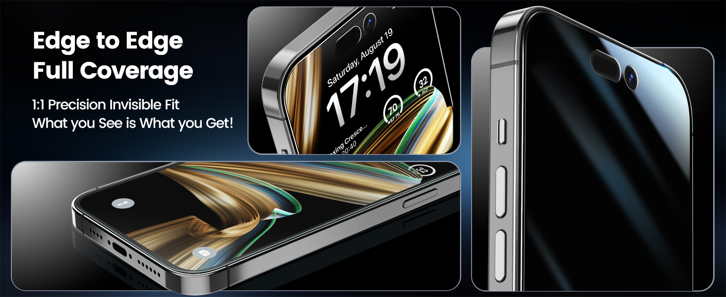 EZ-GLAZ-4 Pack for iPhone 15 Pro Privacy Screen Protector