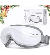 TOLOCO Eye Massager with Heat, Heated Eye Mask with Bluetooth Music for Migraines, Face Massager ...