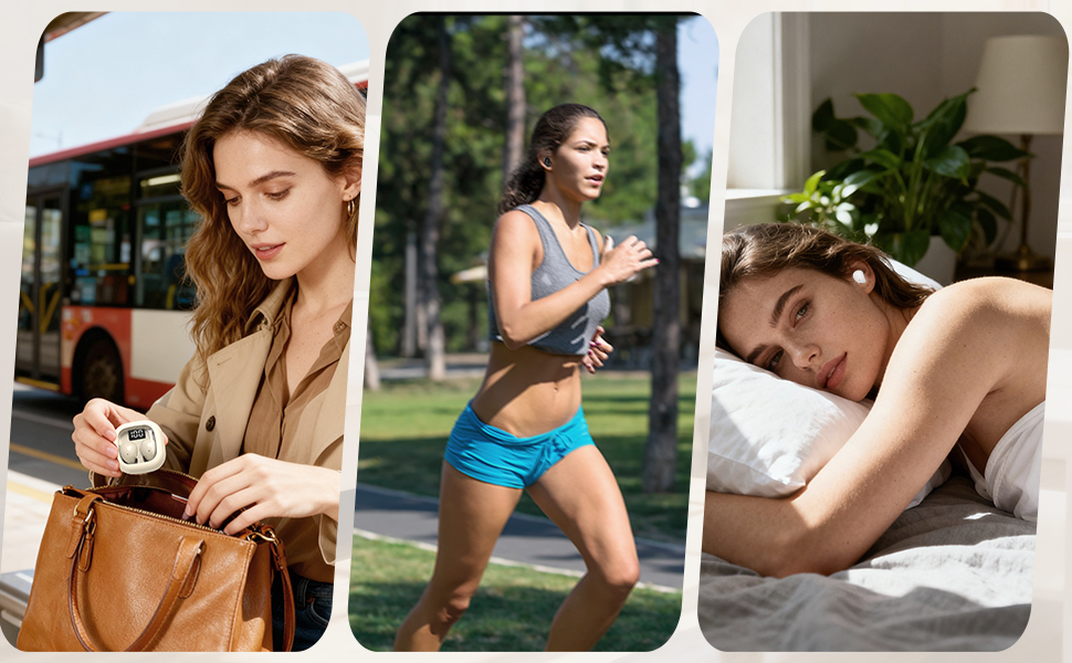 All-day audio. Honcas earbuds for commuting, running, and sleep. Secure fit. 24h total battery.