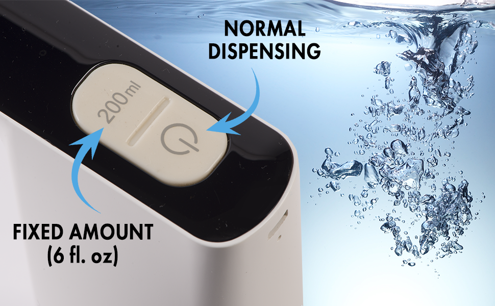 Close-up of a pump immersed on the water with button functions desctription