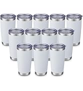 Cool Yoleb 20 oz Tumblers Bulk Stainless Steel Tumbler with Lid Double Wall Vacuum Insulated Coff...