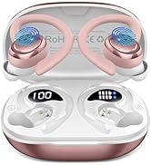 Hupoaf Wireless Earbuds Sport, New Bluetooth 5.4 Headphones with Earhooks, 50H Stereo Deep Bass O...