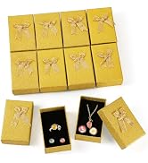 Craftdady 12 pcs Glitter Jewelry Gift Boxes Metallic Cardboard Display Boxes Small Earring Ring N...