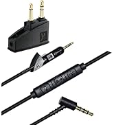 Toeasor Replacement Audio Cable Cord and Airplane Headphone Adapter Compatible with Bose QC15 Qui...
