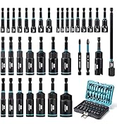 LIBRATON Magnetic Nut Driver Set, 35PCs Impact Driver Bit Set, Deep Nut Driver Set, Metric &amp; SAE ...