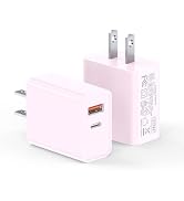 20W USB-C Wall Charger, [2 Pack] Fast Charge Power Brick Cube for iPad, iPhone, iPod, Samsung Gal...