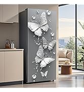 AOHMPT Self-Adhesive Refrigerator Wrap Set - Removable Vinyl Fridge Stickers, Peel &amp; Stick Door M...