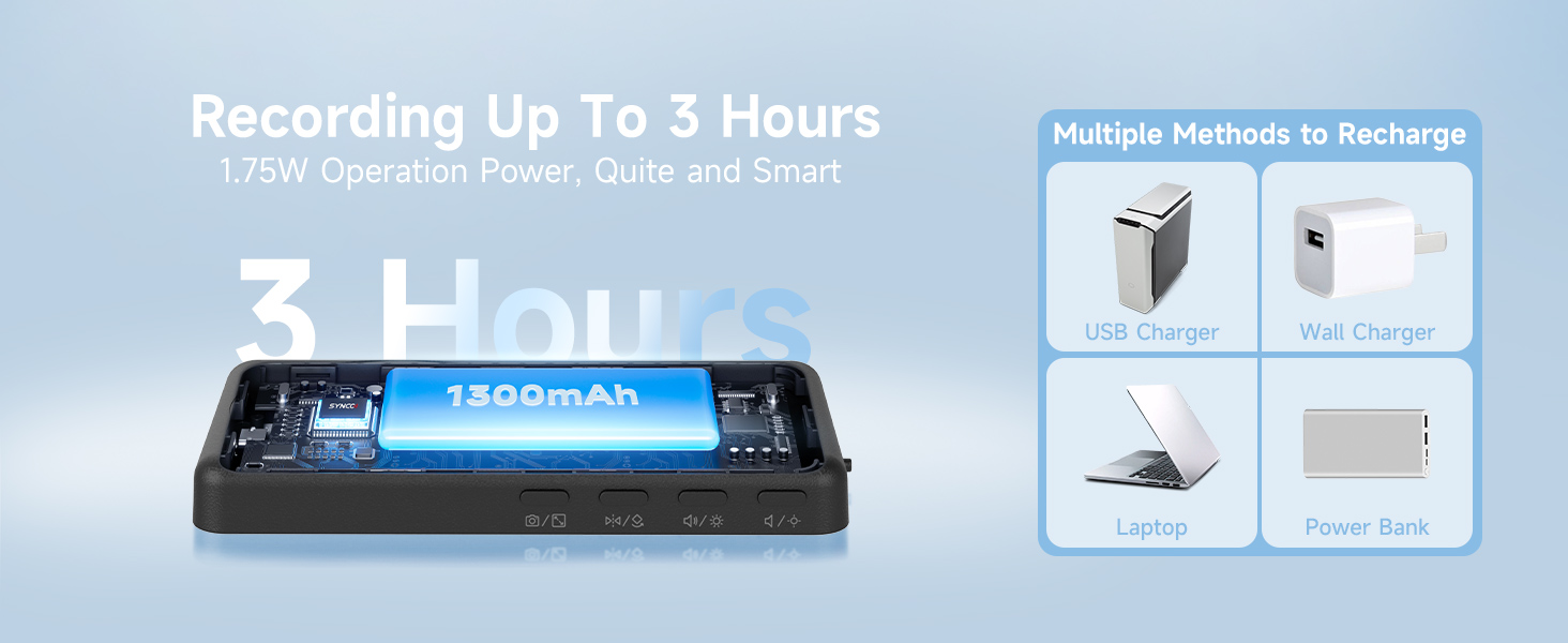 SYNCO M4 vlog screen for 3 Hours