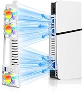 NANANINO Cooling Fan for PS5 Slim Console, Cooler Accessories with 3 High-Speed Fans, Quiet Cooli...
