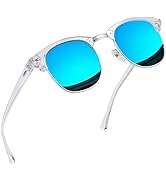 Joopin Vintage Semi Rimless Sunglasses Half Frame Sun Glasses Polarized UV Protection Browline Sh...