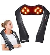 Joyset Neck Massager for Pain Relief Deep Tissue with Heat,Shiatsu Neck and Back Massager 4D Deep...