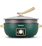 Topwit Shabu Shabu Pot 5L with Adjustable Power Control, Removable Nonstick Electric Frying Pan, ...