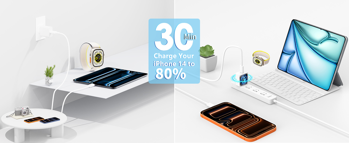 MFi Certified 2Pack 20W USB C Power Adapter Type C Wall Charger Block iPhone Charger Fast Charging