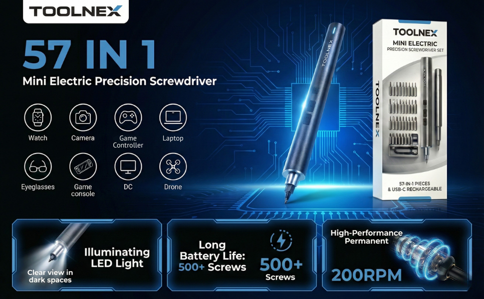 TOOLNEX Mini Electric Screwdriver Image