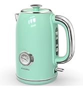KitchMix Electric Tea Kettles1500W for Boiling Water, 1.7L Stainless Steel Tea Kettle with Thermo...