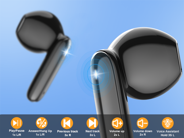 Wireless Earbuds Bluetooth 5.4, in Ear buds Deep Bass Stereo 6 Mic ENC Noise Cancelling