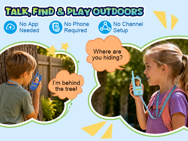 2-Pack Video Walkie Talkies for Kids Boy Girl Age 4-10 Toy Rechargeable Birthday Gift Indoor Outdoor