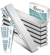 6 Pack Strong Neodymium Bar Magnets,Powerful Rare Earth Neodymium Magnets with Double-Sided Adhes...