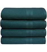 BOUTIQUO Premium Cotton 4 Pack Bath Towel Set - 100% Pure Cotton - 4 Bath Towels 27X54 - Ideal fo...