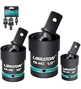 Libraton Swivel Socket Set, Impact Swivel Socket Set, Wobble Socket, Impact Grade Universal Joint...