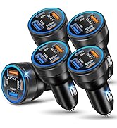 5-Pack USB C Car Charger,Ancekoy 4 Ports 65W Fast Charging Type C Car Charger with USB-C &amp; USB-A,...