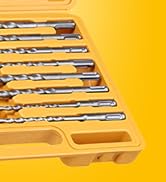TGFTGF 17-Piece SDS Plus Rotary Hammer Drill Bits and Chisel Set, YG8C Carbide Tips, SDS Plus Bit...