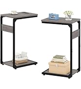 Vovonusy C-Shaped End Tables Set of 2, Small Couch Side Table, Sofa Table for Living Room, Bedroo...