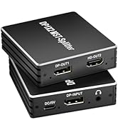 HDMI Displayport MST Splitter 1 in 2 Out, 4K@60Hz Dual Monitor Adapter, SST/MST Mode (Mirror/Exte...