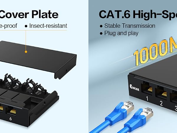 0.5u 6port patch panel