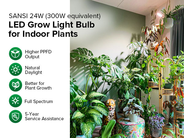 sansi 24w led grow light bulbs for indoor plants
