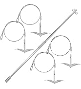 hannger 4 Pack Ground Earth Anchors with Driving Rod, Earth Anchor Cable Stakes, Easy Hook Anchor...