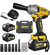 KVNTOOLS Power Impact Wrenches,Cordless Impact Wrench 1/2 Inch,Power Impact Gun Kit With1000N.m,H...