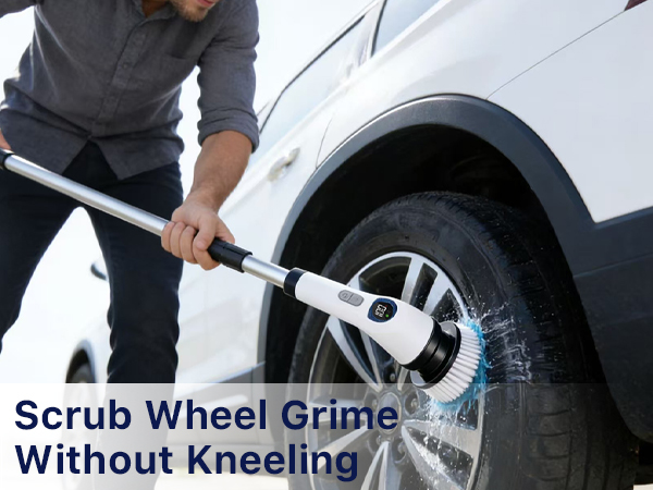 spinning scrub brush for shower