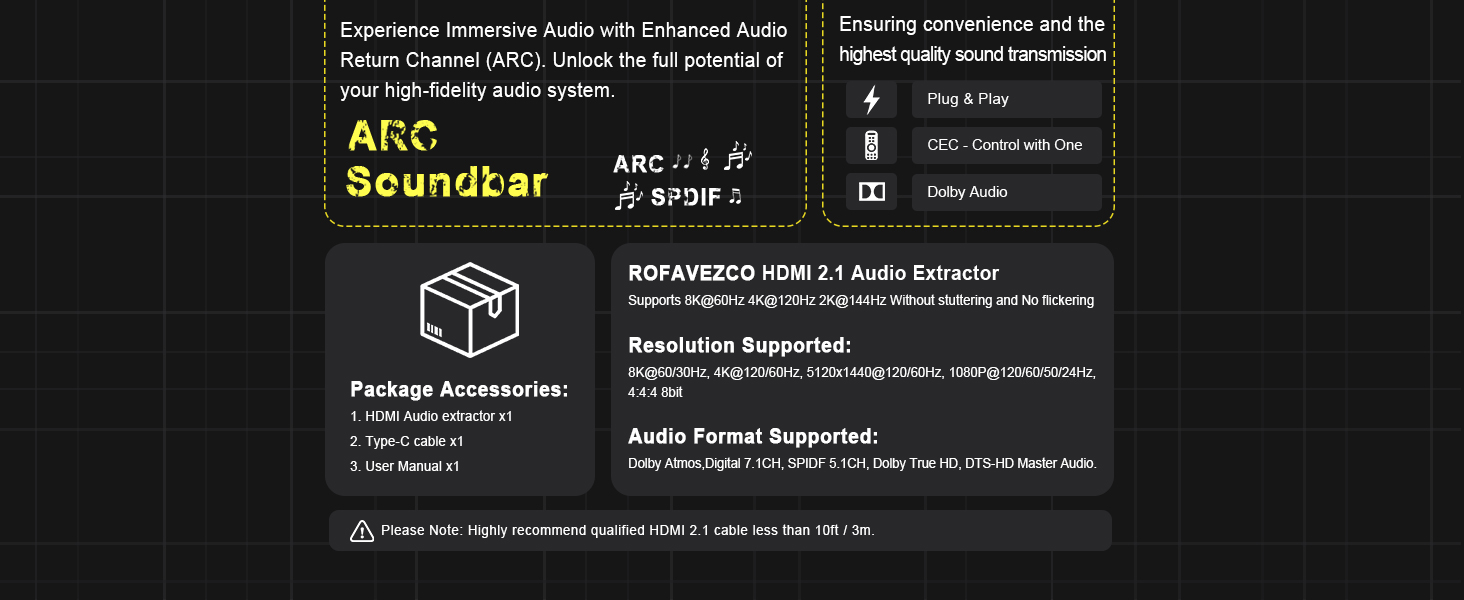 HDMI 2.1 AUDIO EXTRACTOR 4K 120HZ