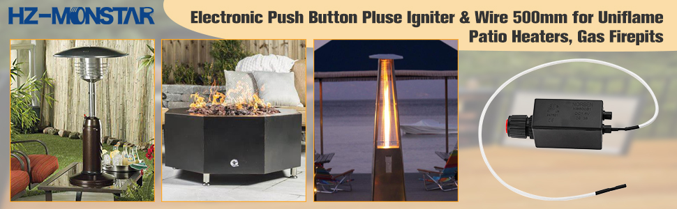  Igniter Push Button Ignition and Wire 500mm for Fire Pit Gas Burner Grill Igniter