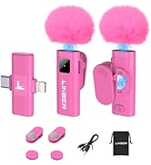 Linber Wireless Lavalier Microphone for iPhone &amp; Android, Magnetic Mic with AI Noise Cancellation...