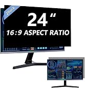 Halloive 2 Pack Computer Privacy Screen 24 Inch for 16:9 Widescreen Monitor, Removable Eye Protec...