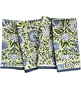 ATOSII Amara 100% Cotton Summer Dinner Napkins, Block Print, Durable Linen for Everyday Use, Wedd...