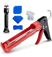 Caulk Gun Kit, Caulking Gun No Drip with 3 Silicone Caulking Tool and 3 in 1 Caulk Remover Tool, ...