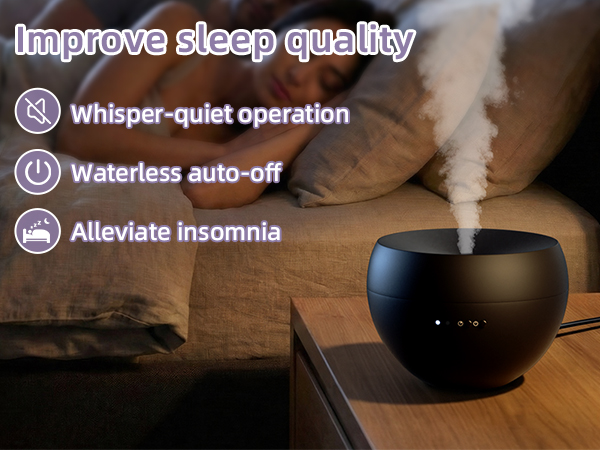 Improve Sleep Quality: Whisper - quiet operation, Waterless auto - off