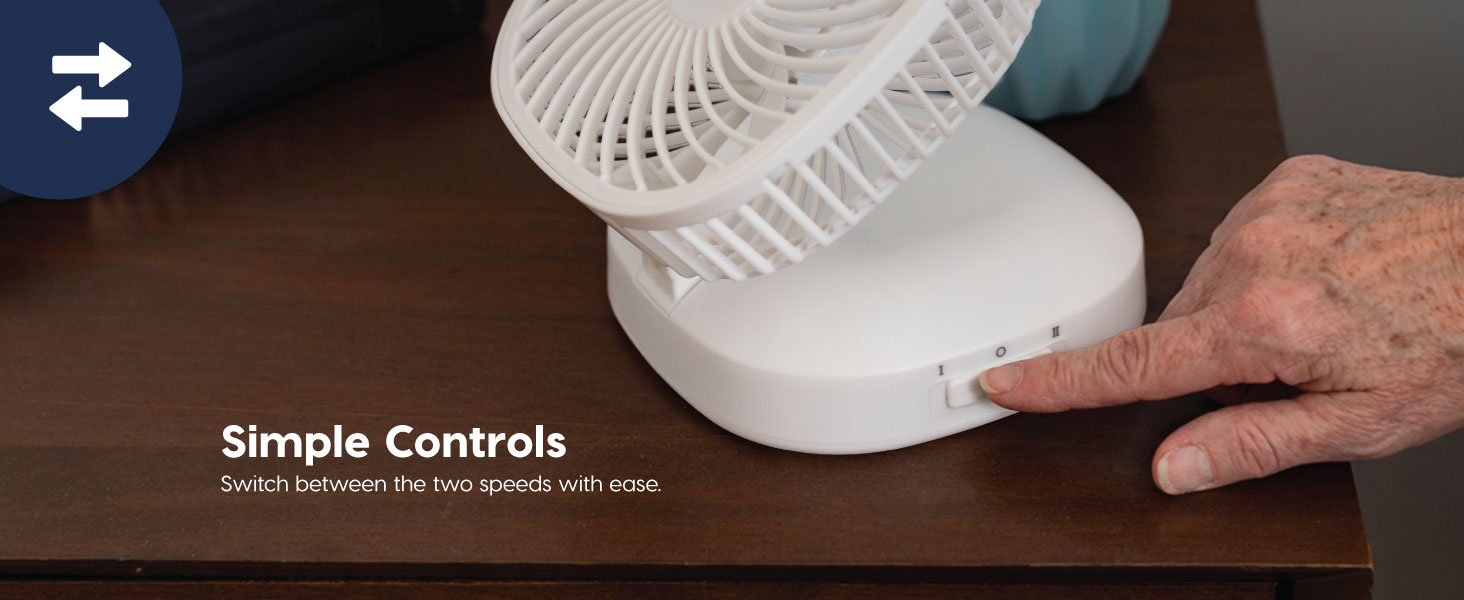 simple control 2 speeds 58 hours run time cordless table fan for kitchen office home bed